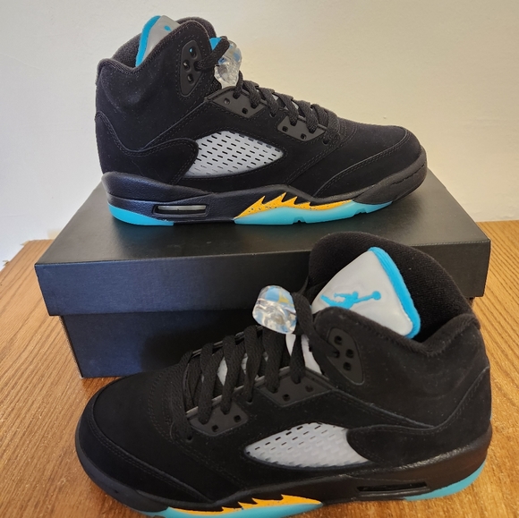 Air Jordan 5 Retro Aquatone Taxi sz 5y - Picture 3 of 9
